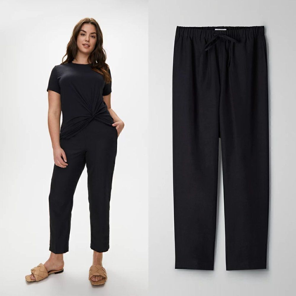 Aritzia The Group Babaton Jimmy Pull On Ankle Pants in Black Women's XS NEW